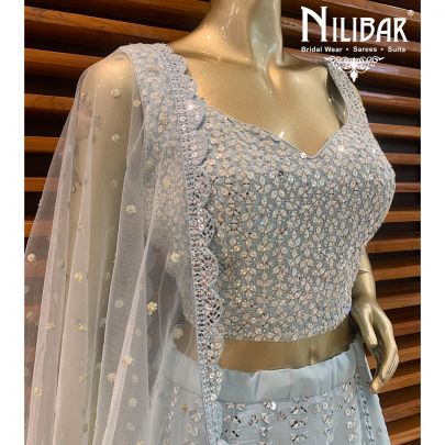 Light Blue Georgette Lehenga
