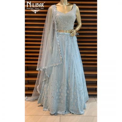 Light Blue Georgette Lehenga