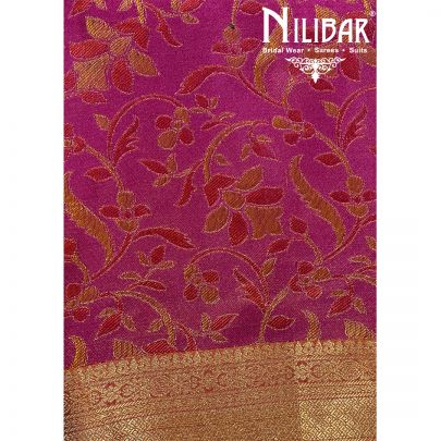 Jam Purple Silk Banarasi Saree