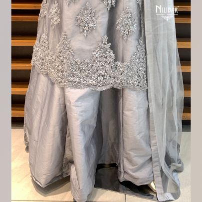 Grey Silk and Tulle Dress