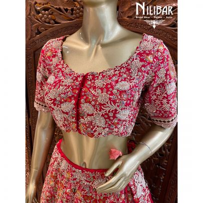 Chilli Red Silk Bridal Lehenga