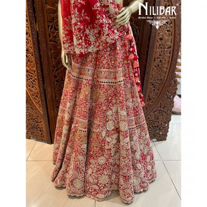 Chilli Red Silk Bridal Lehenga