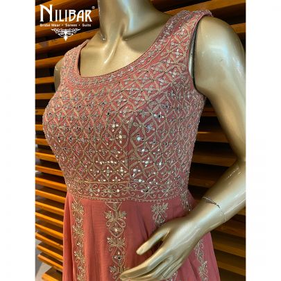 Rose Pink Georgette Peplum Suit
