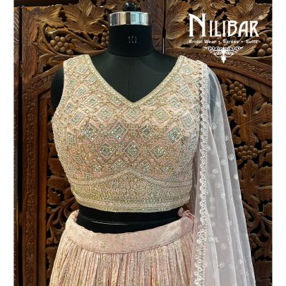 Baby Pink Georgette Lehenga