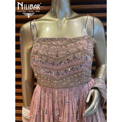 Salmon Pink Georgette Dhoti and Peplum Set