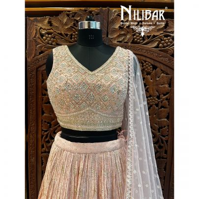 Baby Pink Georgette Lehenga