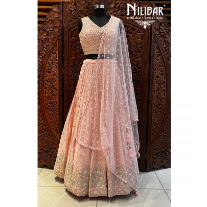 Baby Pink Georgette Lehenga