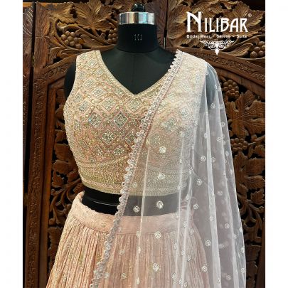 Baby Pink Georgette Lehenga