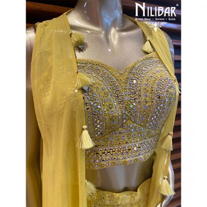 Lemon Green Georgette Palazzo Suit
