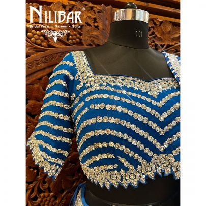 Navy Blue Georgette Lehenga