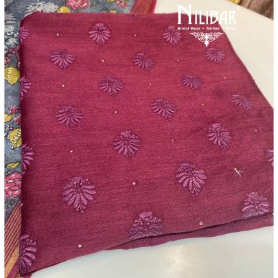 Rose Vale Pink Organic Silk Unstitched Suit