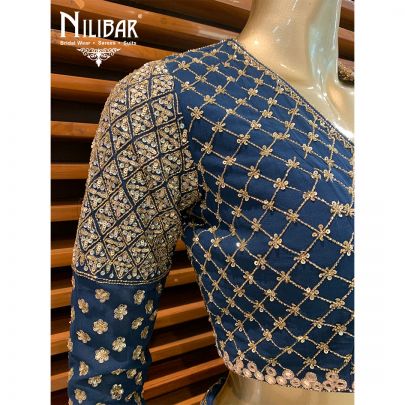Space Blue Georgette Lehenga