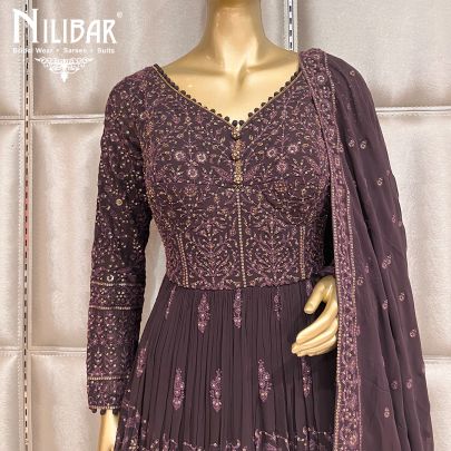 Grape Georgette Anarkali Suit
