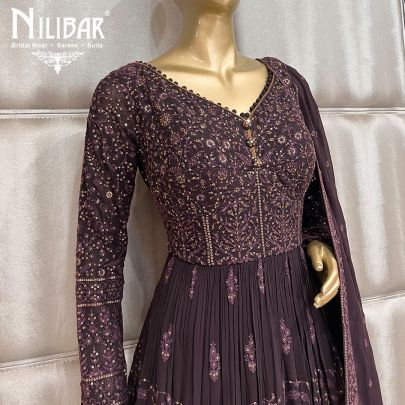 Grape Georgette Anarkali Suit