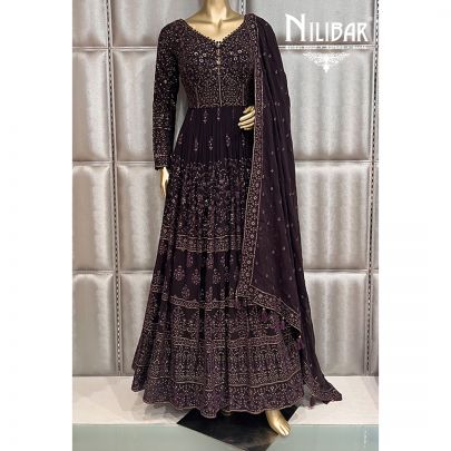 Grape Georgette Anarkali Suit