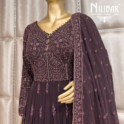 Grape Georgette Anarkali Suit