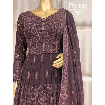 Grape Georgette Anarkali Suit