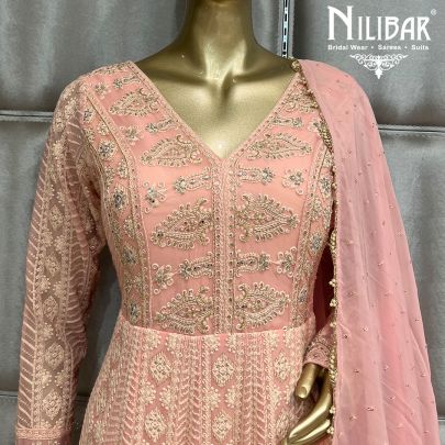 Baby Pink Georgette Anarkali Suit