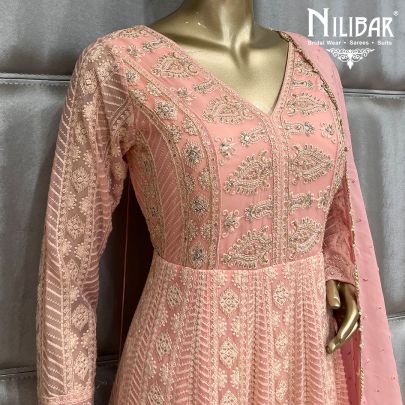 Baby Pink Georgette Anarkali Suit