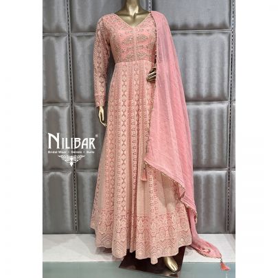 Baby Pink Georgette Anarkali Suit
