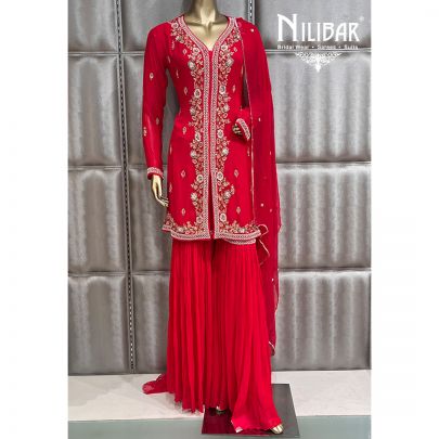 Rani Pink Georgette Sharara Suit