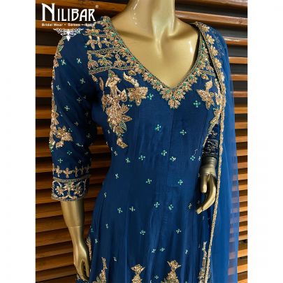 Aegean Blue Silk Palazzos Suit