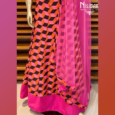 Hot Pink Silk Lehenga