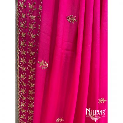 Hot Pink Silk Unstitched Suit