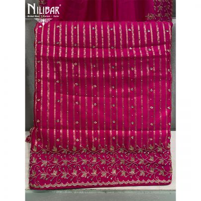 Hot Pink Silk Unstitched Suit