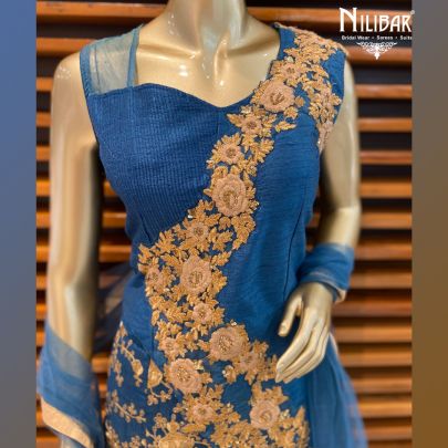Persian Blue Silk Lehenga