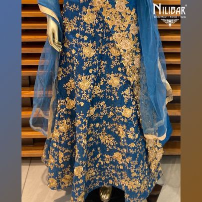 Persian Blue Silk Lehenga
