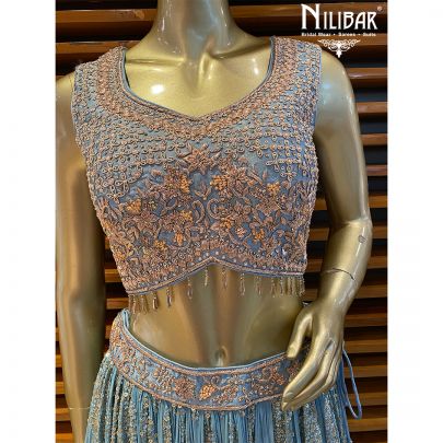 Sky Blue Georgette Lehenga