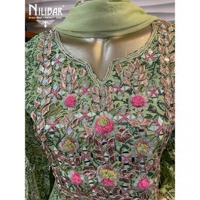 Green Cotton Dhoti and Kurta