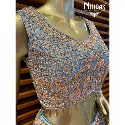Sky Blue Georgette Lehenga
