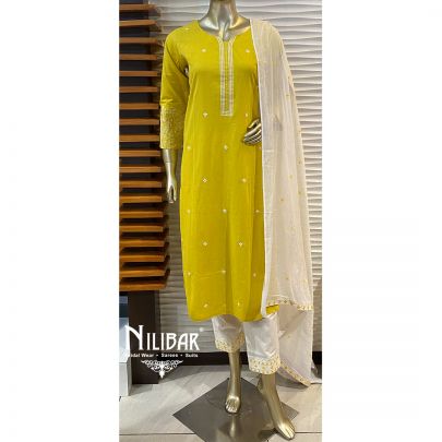 Pineapple Yellow Cotton Kurti Set