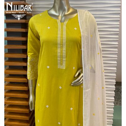 Pineapple Yellow Cotton Kurti Set