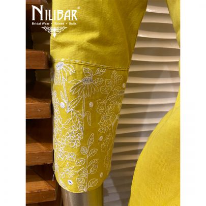 Pineapple Yellow Cotton Kurti Set