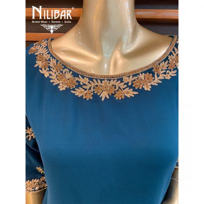Peacock Blue Georgette Sharara Suit