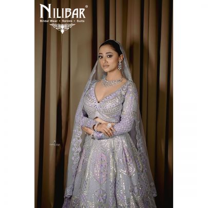 Lilac Net Lehenga Set