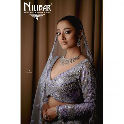 Lilac Net Lehenga Set