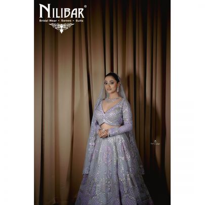 Lilac Net Lehenga Set