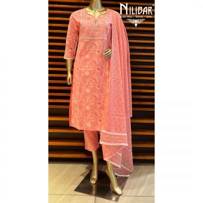 Baby Pink Cotton Kurta Set