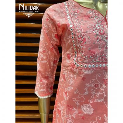 Baby Pink Cotton Kurta Set