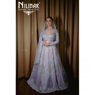 Lilac Net Lehenga Set
