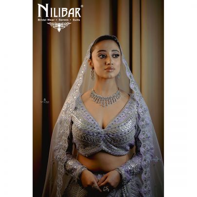 Lilac Net Lehenga Set