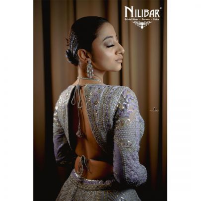 Lilac Net Lehenga Set