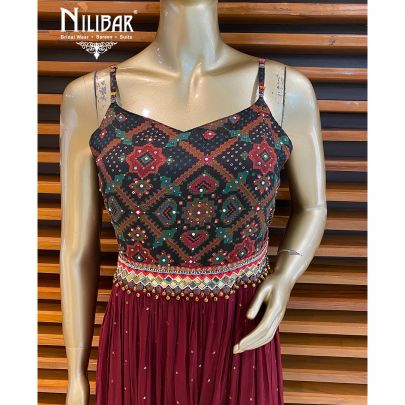 Garnet Red Georgette Jumpsuit