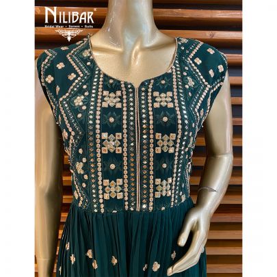 Dark Green Georgette Jumpsuit
