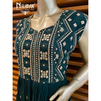 Dark Green Georgette Jumpsuit