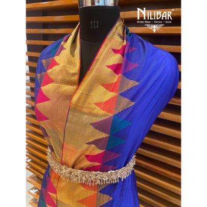 Blue Silk Dupatta